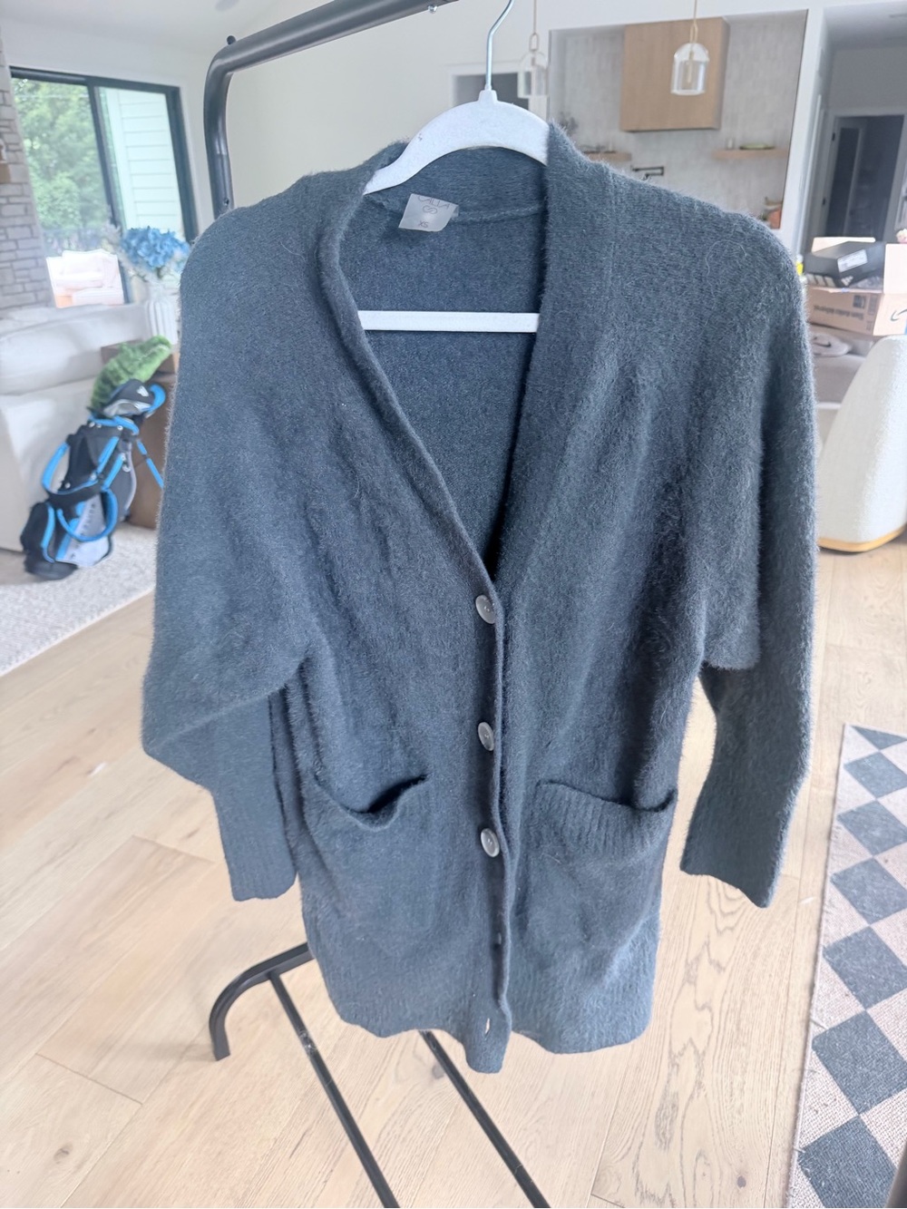 CALIA by Carrie Underwood Charcoal Button-Front Women's Cardigan